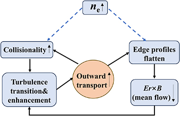 Schematic of possible feedback mechanisms in high density plasmas.