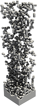 3D morphology of W fuzz constructed by the QSGS method.